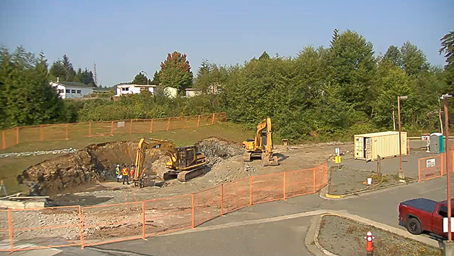 Excavation at the new mobile CT site in Port Hardy, B.C. Excavation at the new mobile CT site in Port Hardy, B.C.